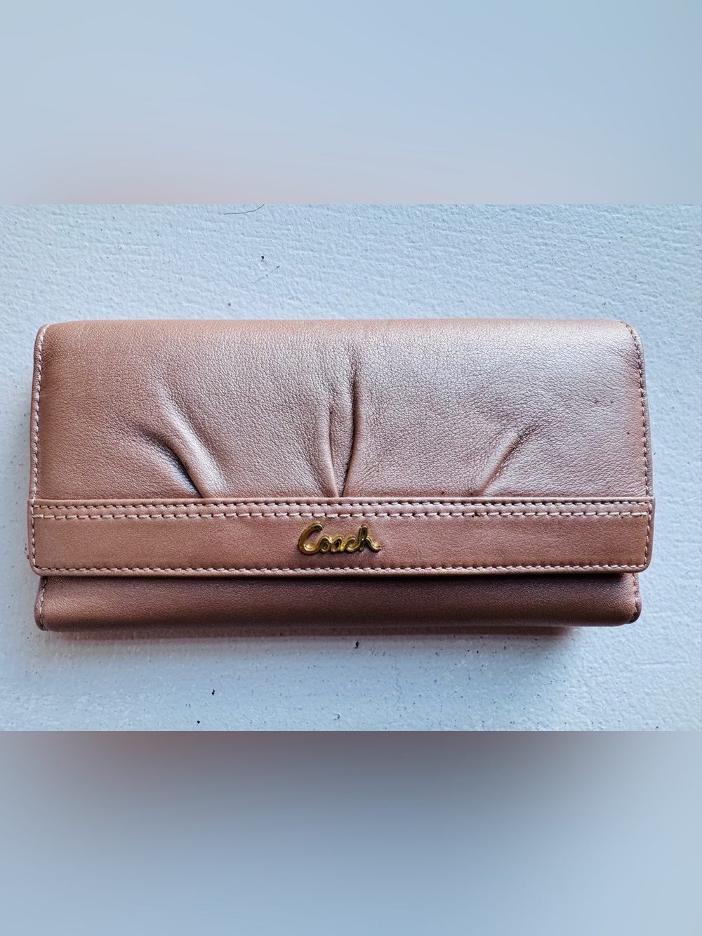 Coach Leather Wallet - Champagne